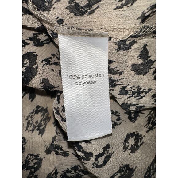 Maurices Women’s Leopard Print Sheer Blouse Size M Tan Black 3/4 Sleeve - Picture 7 of 9